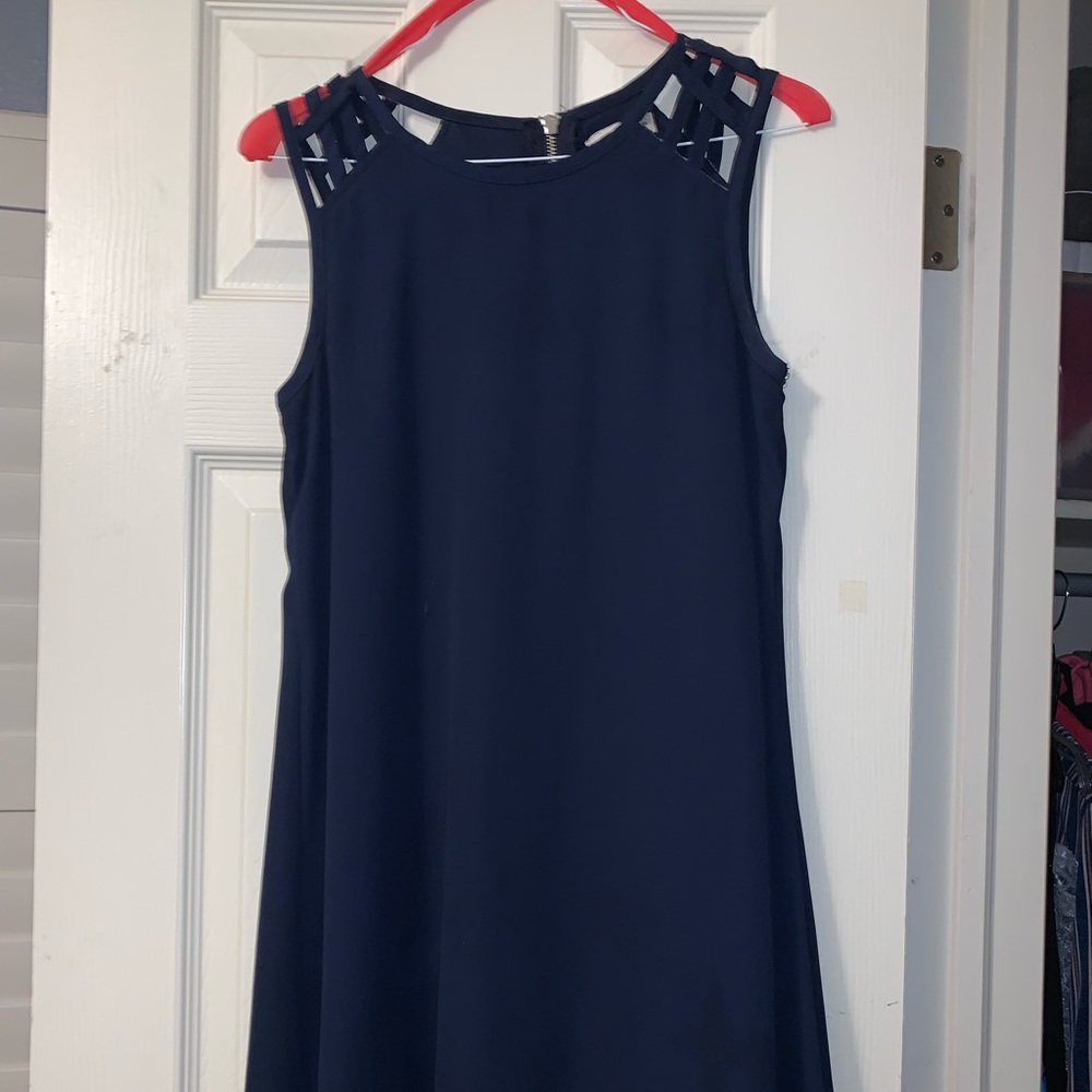 Deep blue mid- length dress